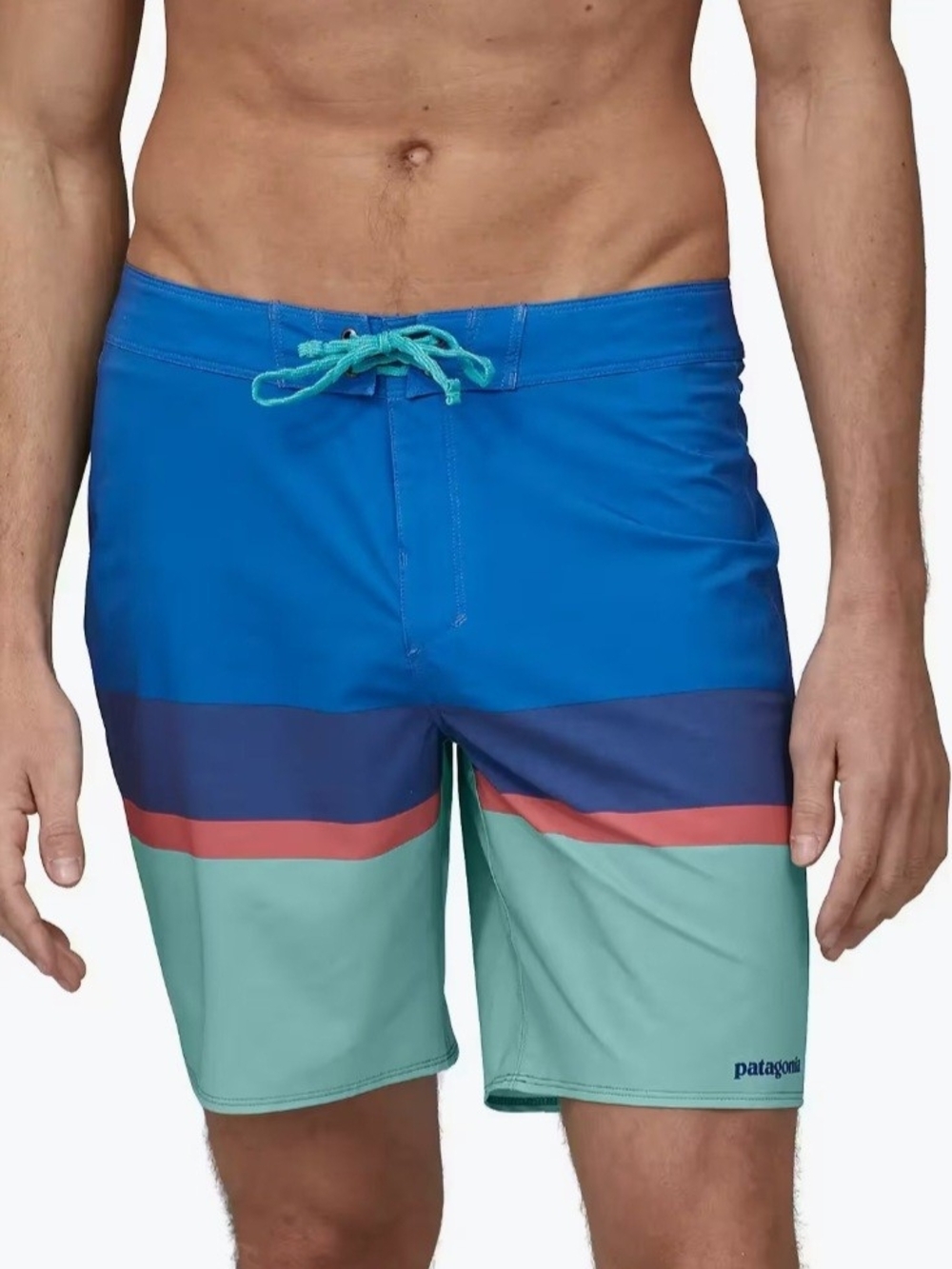 Patagonia Hydropeak Men's Boardshorts 18" Topa Stripe Early Teal Size 42 NEW